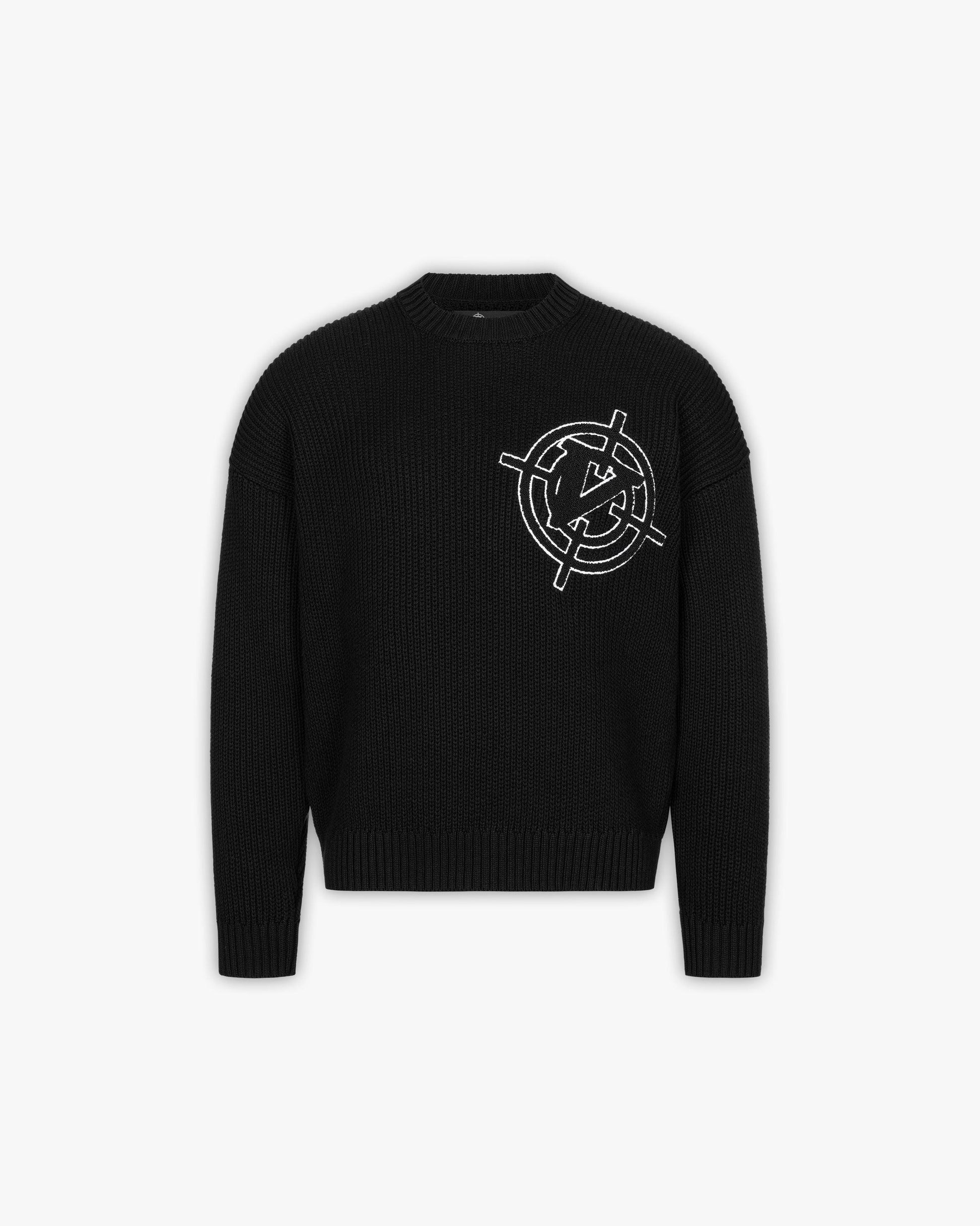 V-LOGO KNITWEAR BLACK - VICINITY