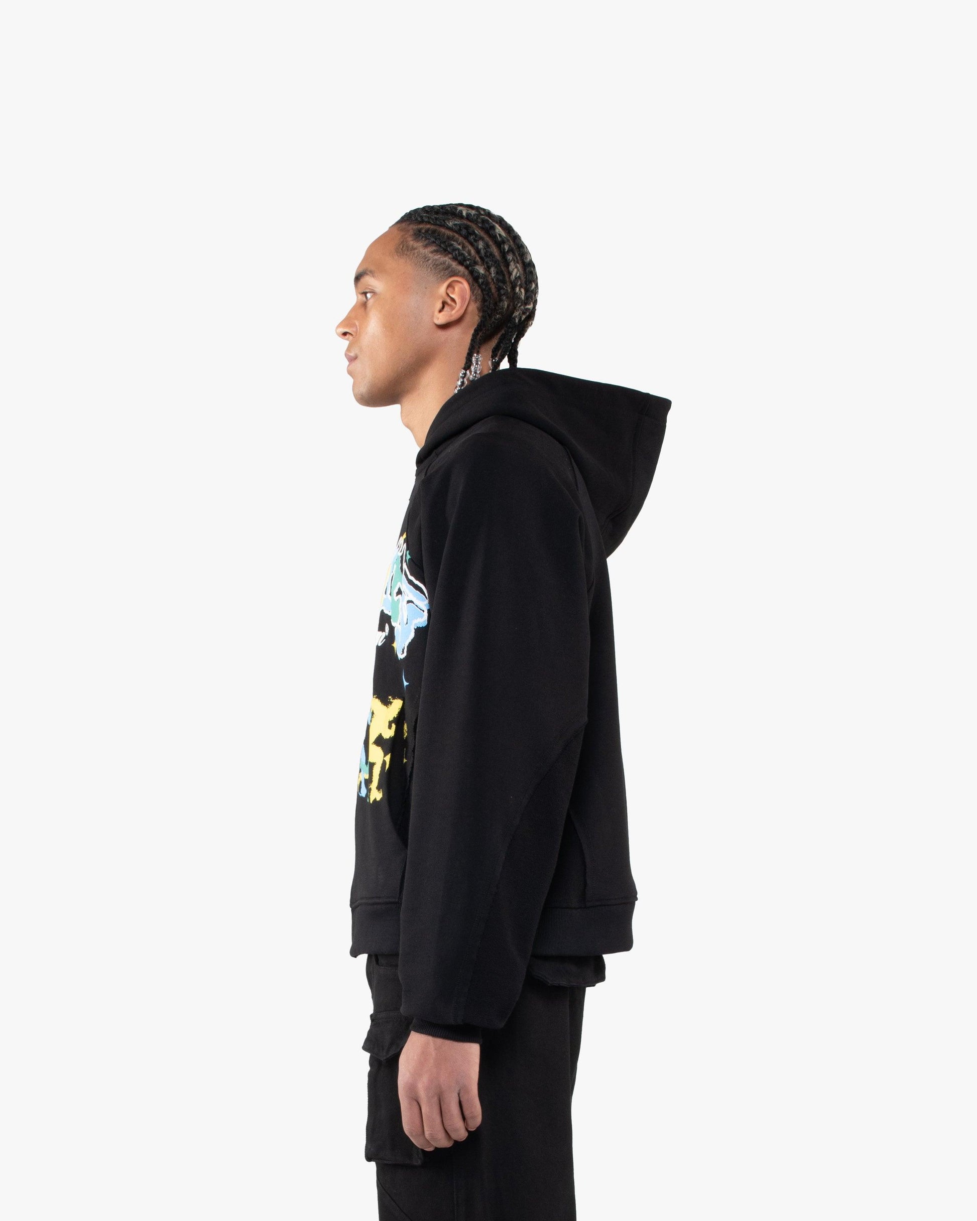 SPORTS TEAM INSIDE OUT ZIP HOODIE BLACK - VICINITY