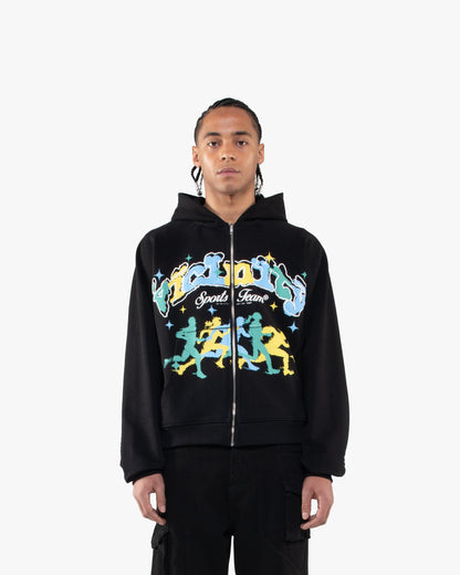 SPORTS TEAM INSIDE OUT ZIP HOODIE BLACK - VICINITY
