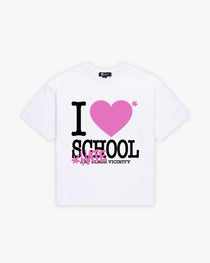 I LOVE SCHOOL TEE WHITE