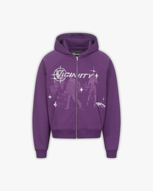 BINARY 2.0 ZIP HOODIE PURPLE - VICINITY