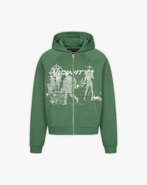 BINARY ZIP HOODIE GREEN