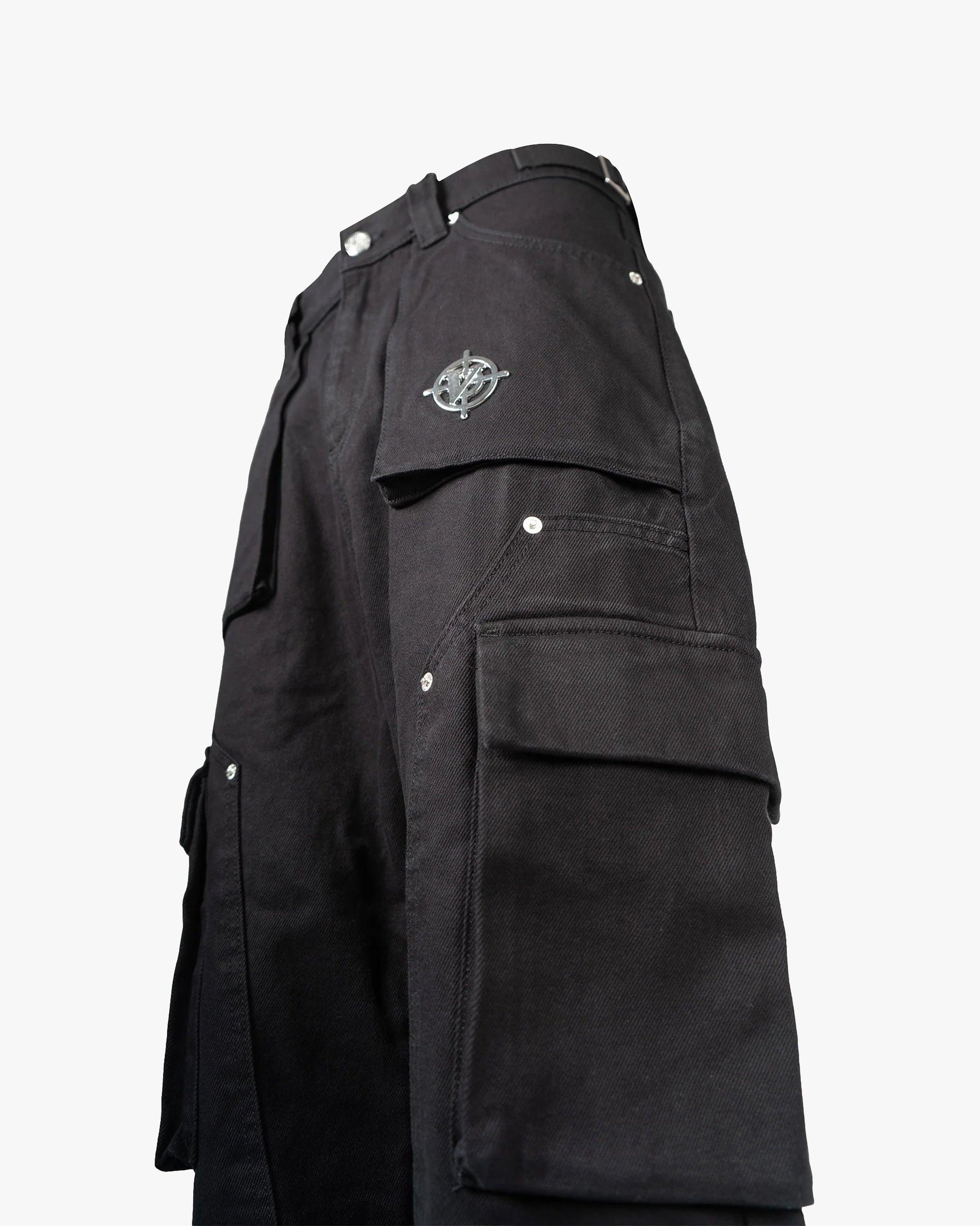 FLARED CARPENTER CARGOPANTS BLACK - VICINITY