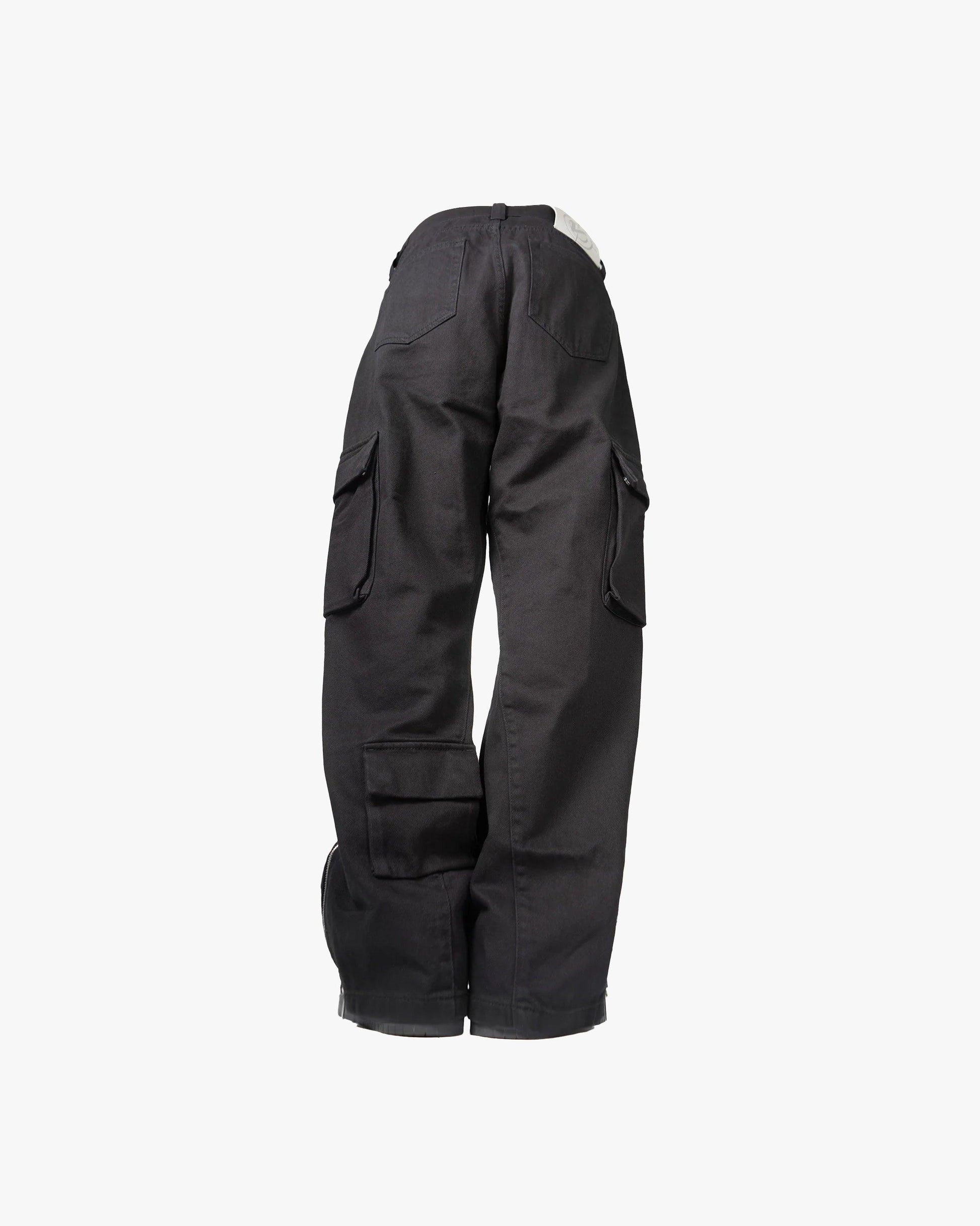 FLARED CARPENTER CARGOPANTS BLACK - VICINITY