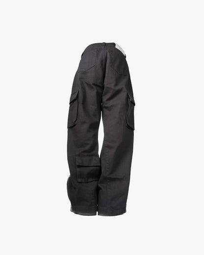FLARED CARPENTER CARGOPANTS BLACK - VICINITY