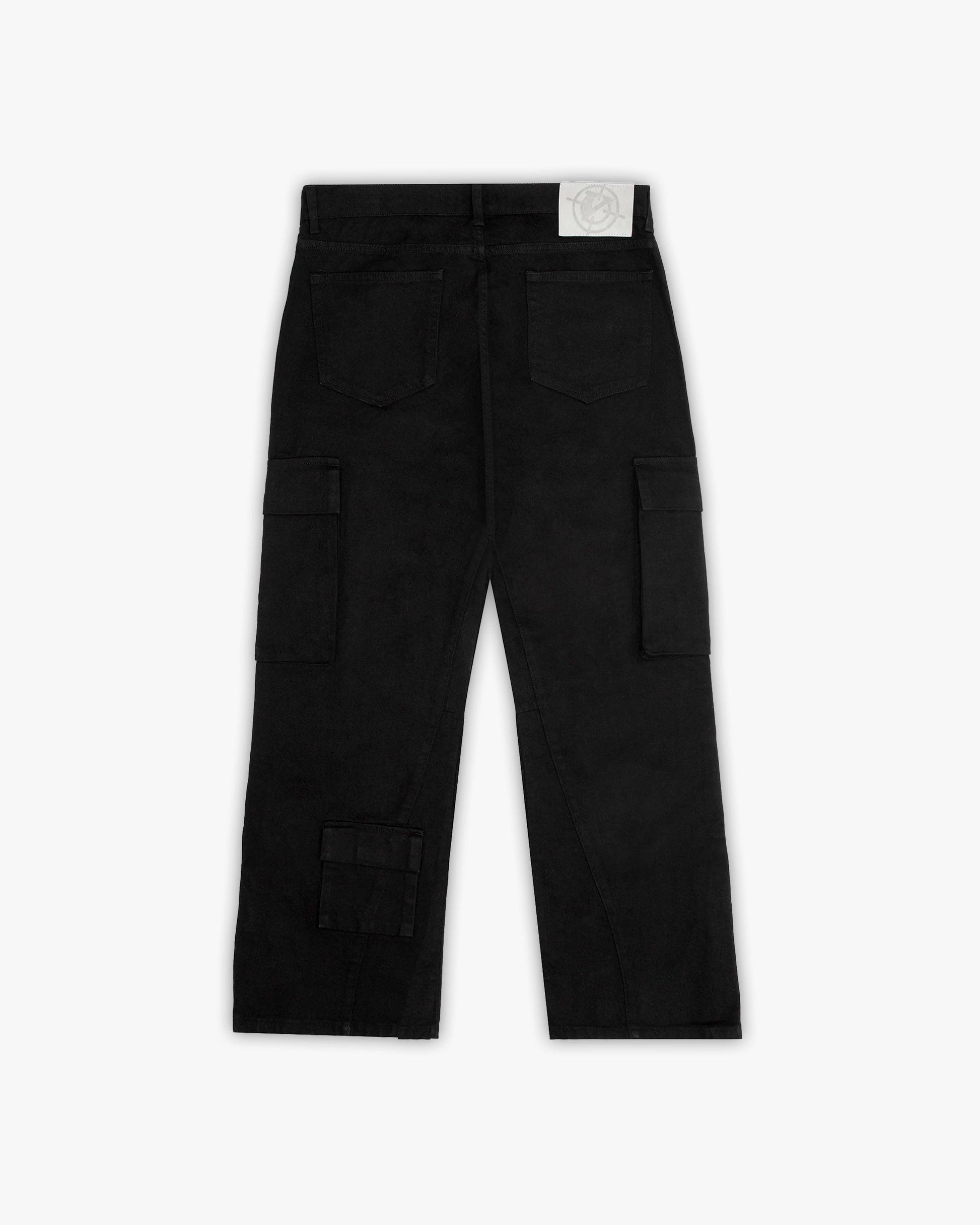 FLARED CARPENTER CARGOPANTS BLACK - VICINITY